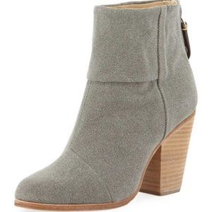 Rag & Bone Newbury Suede Leather Heeled Ankle Booties: Dark Grey